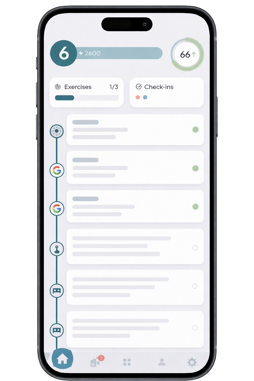 Zen+ Health employee mobile home screen with personalised wellbeing actions