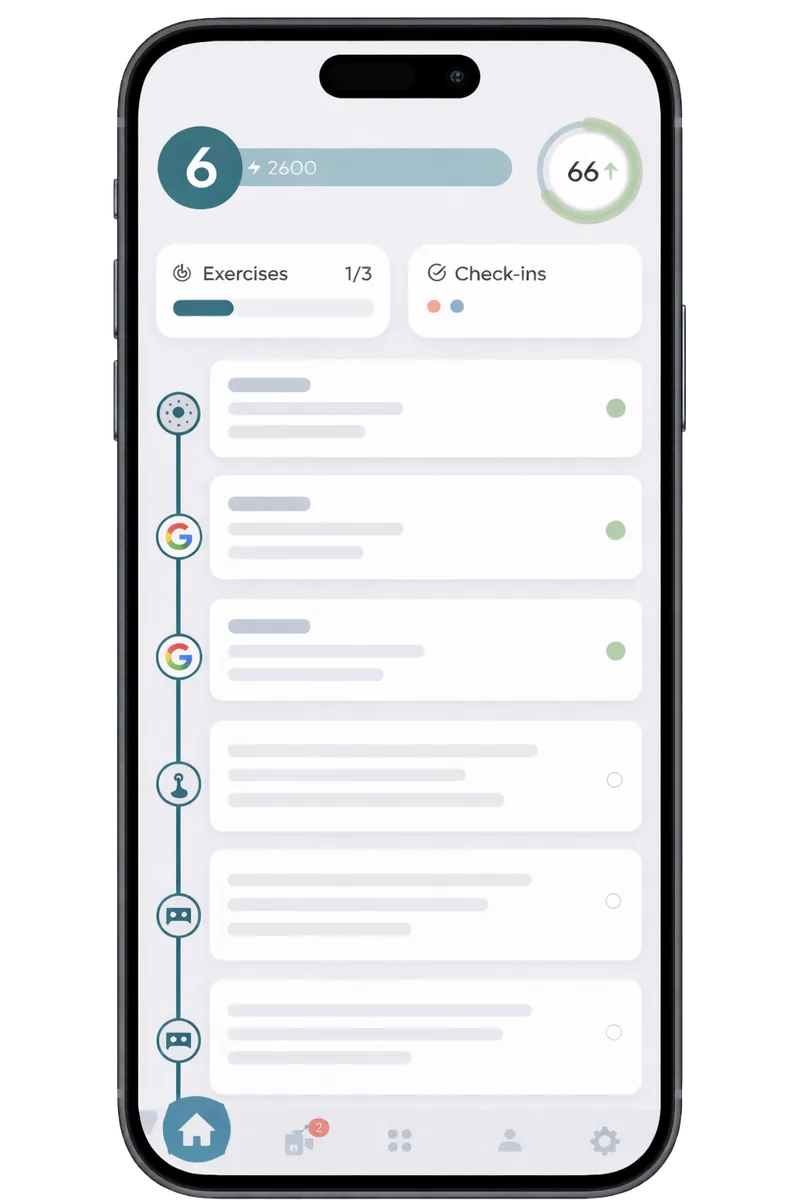 Zen+ Health employee mobile home screen with personalised wellbeing actions